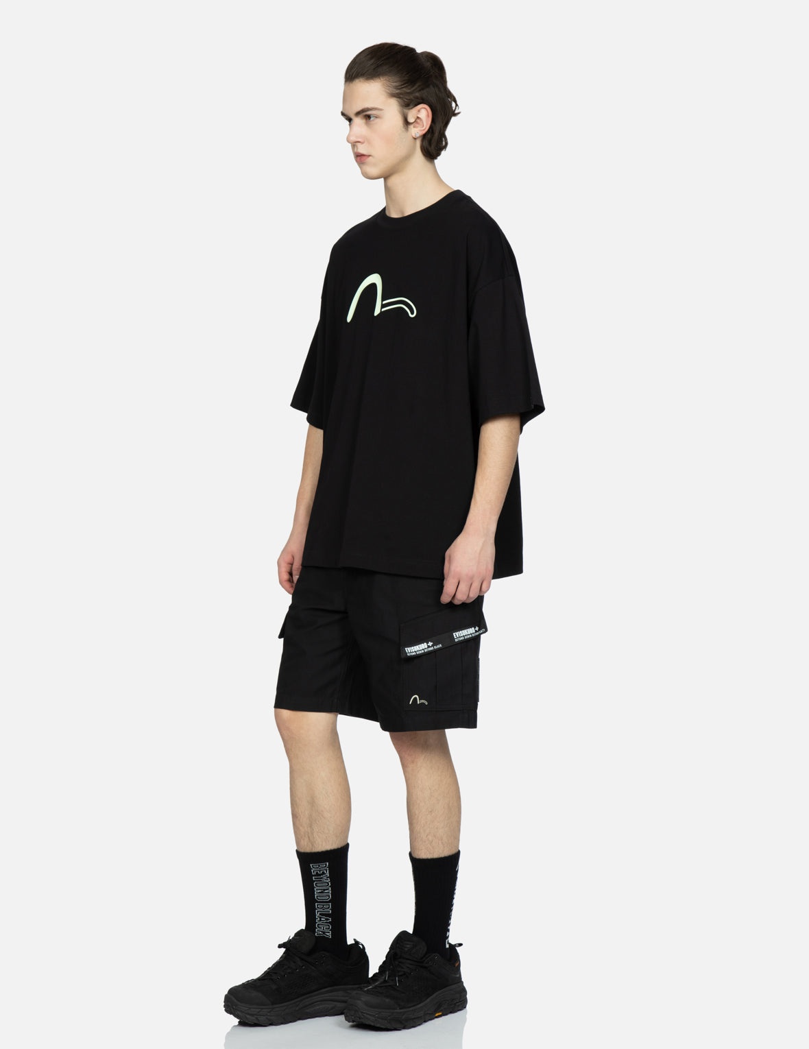 Logo Tape Patching Cargo Shorts - 3