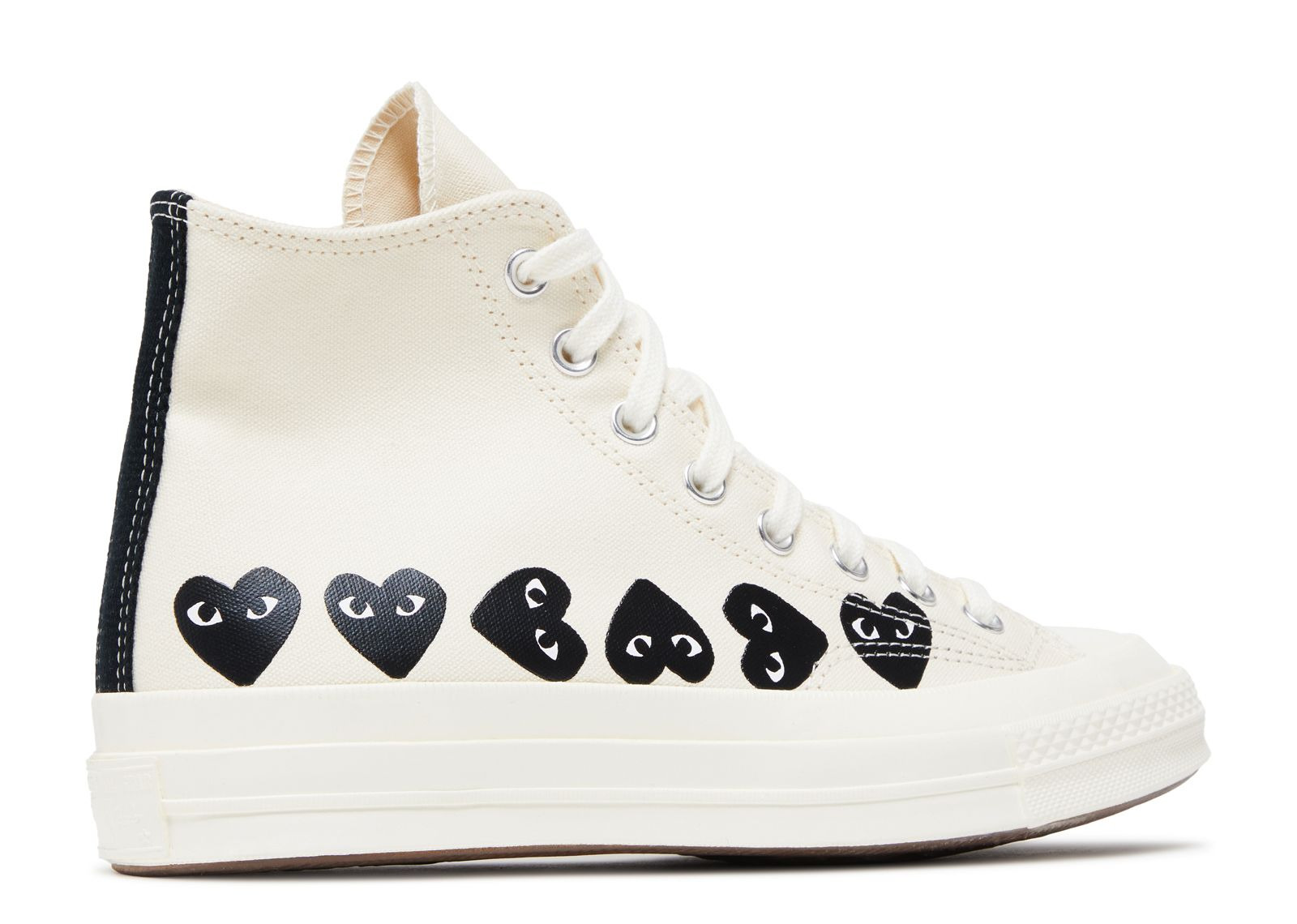 COMME DES GARÇONS PLAY X CHUCK 70 HIGH 'MULTI HEART - MILK BLACK' - 3
