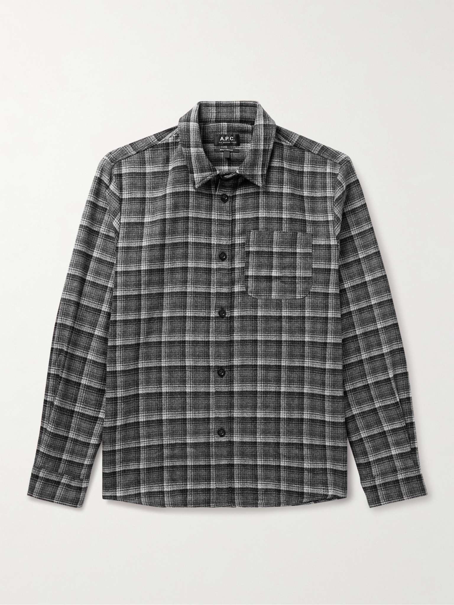 Checked Wool-Blend Overshirt - 1