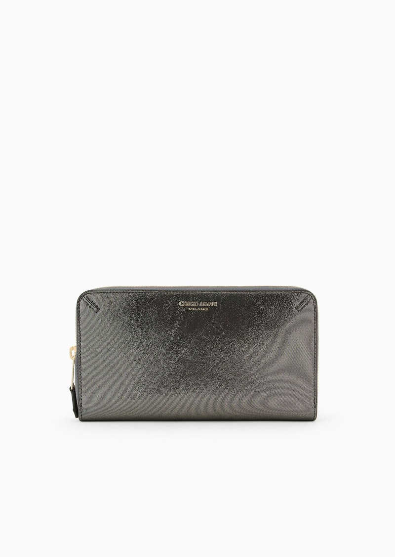 La Prima wraparound zip wallet in glossy nubuck 1