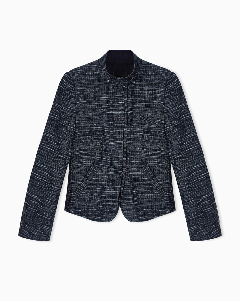 GURU COLLAR JACKET IN DENIM-EFFECT TWEED 1