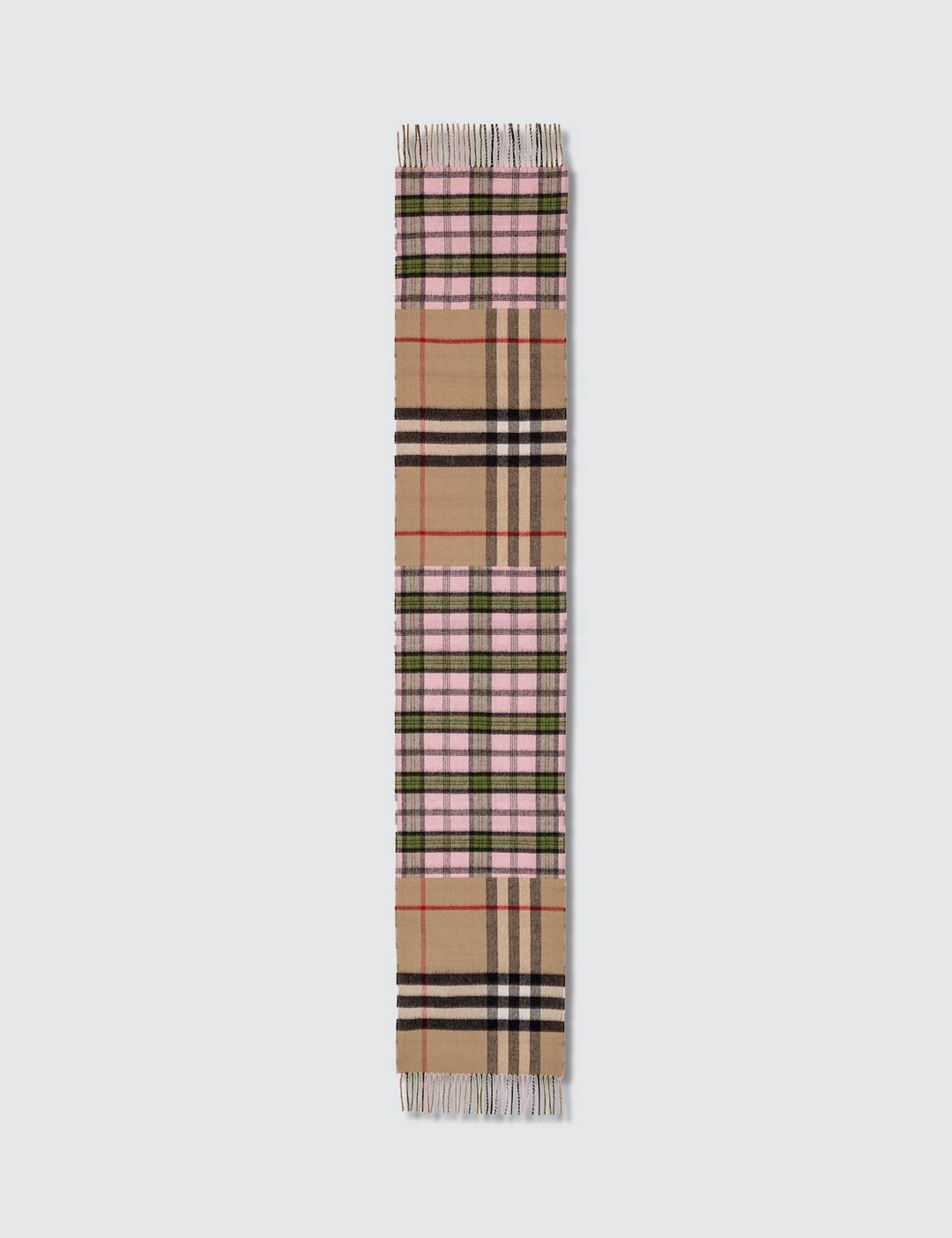 Contrast Check Cashmere Merino Wool Jacquard Scarf - 2