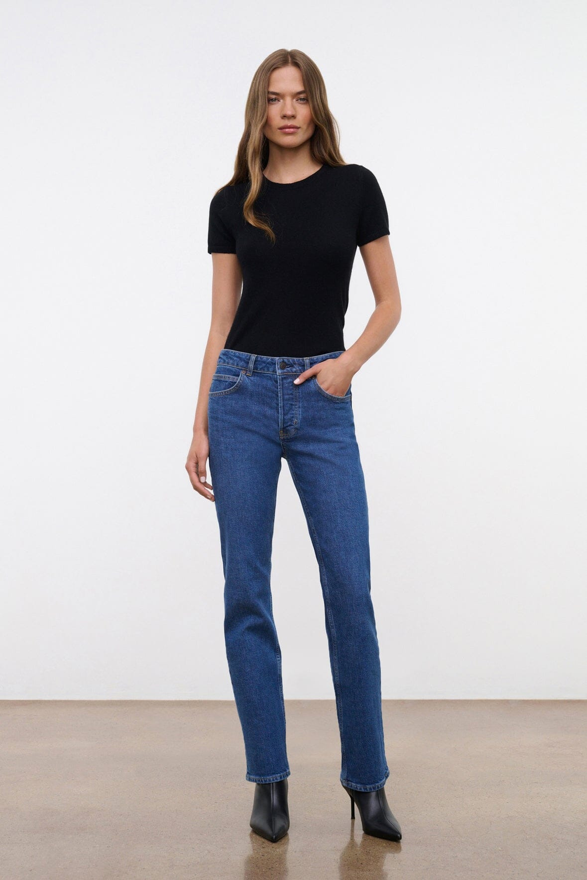 STAUD TEDDY STRETCH STRAIGHT JEAN STONE BLUE - 3