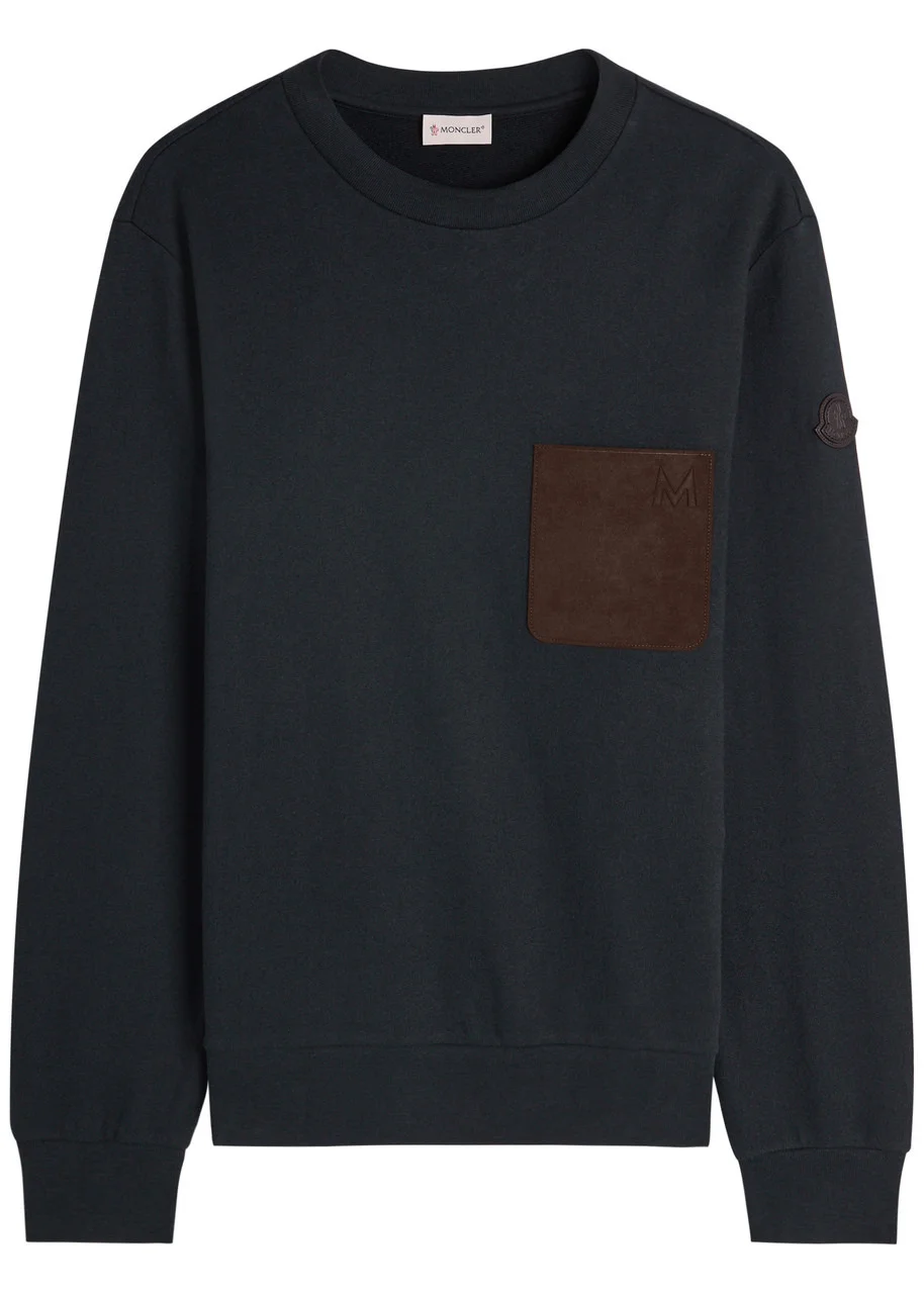 Moncler Patch Pocket Cotton and Cashmere-blend Sweatshirt - 1