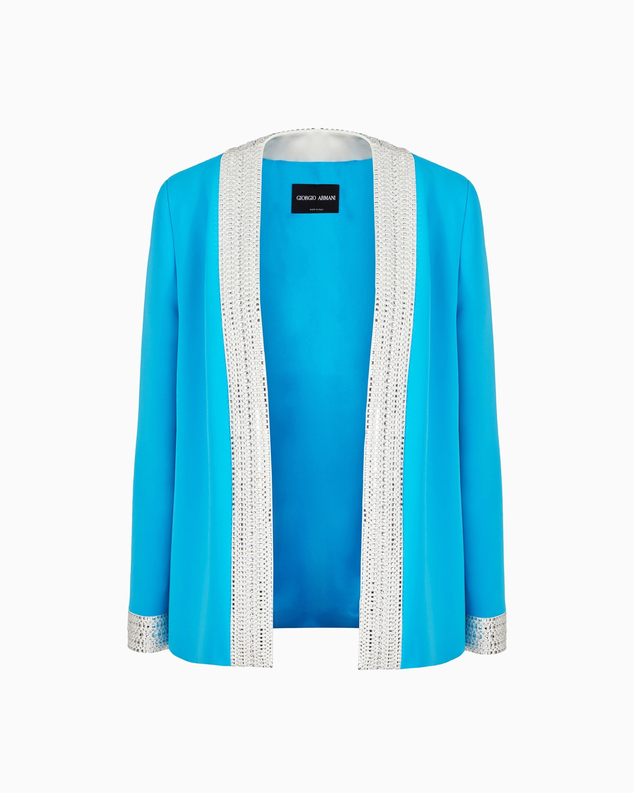 Embroidered silk open jacket - 1