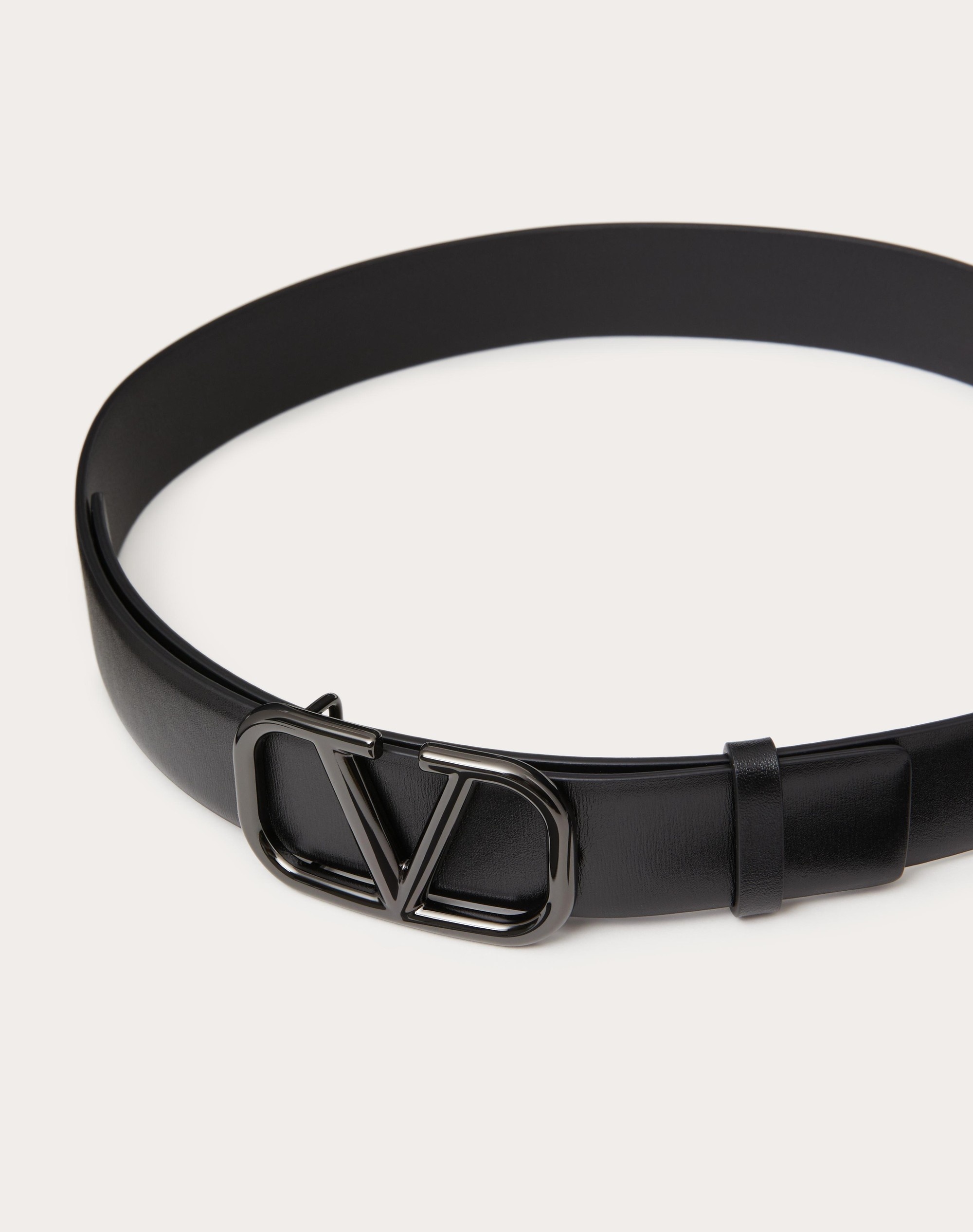 Valentino VLOGO SIGNATURE BELT IN GLOSSY CALFSKIN 30MM