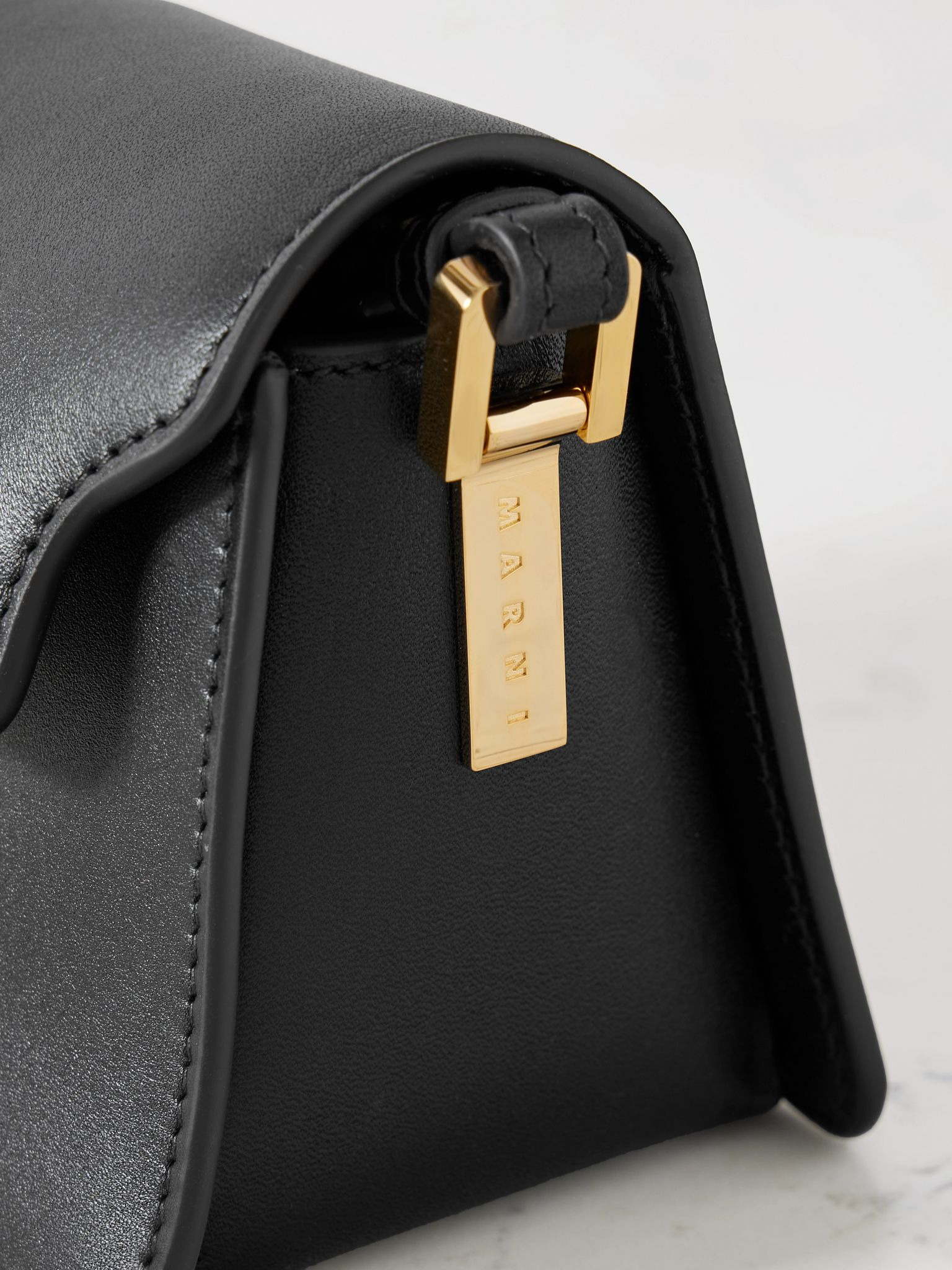 Trunkaroo mini leather shoulder bag Black - 4