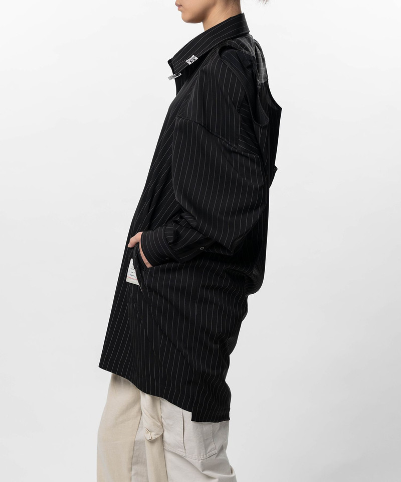Vest Combined Stripe Shirt Dress 10