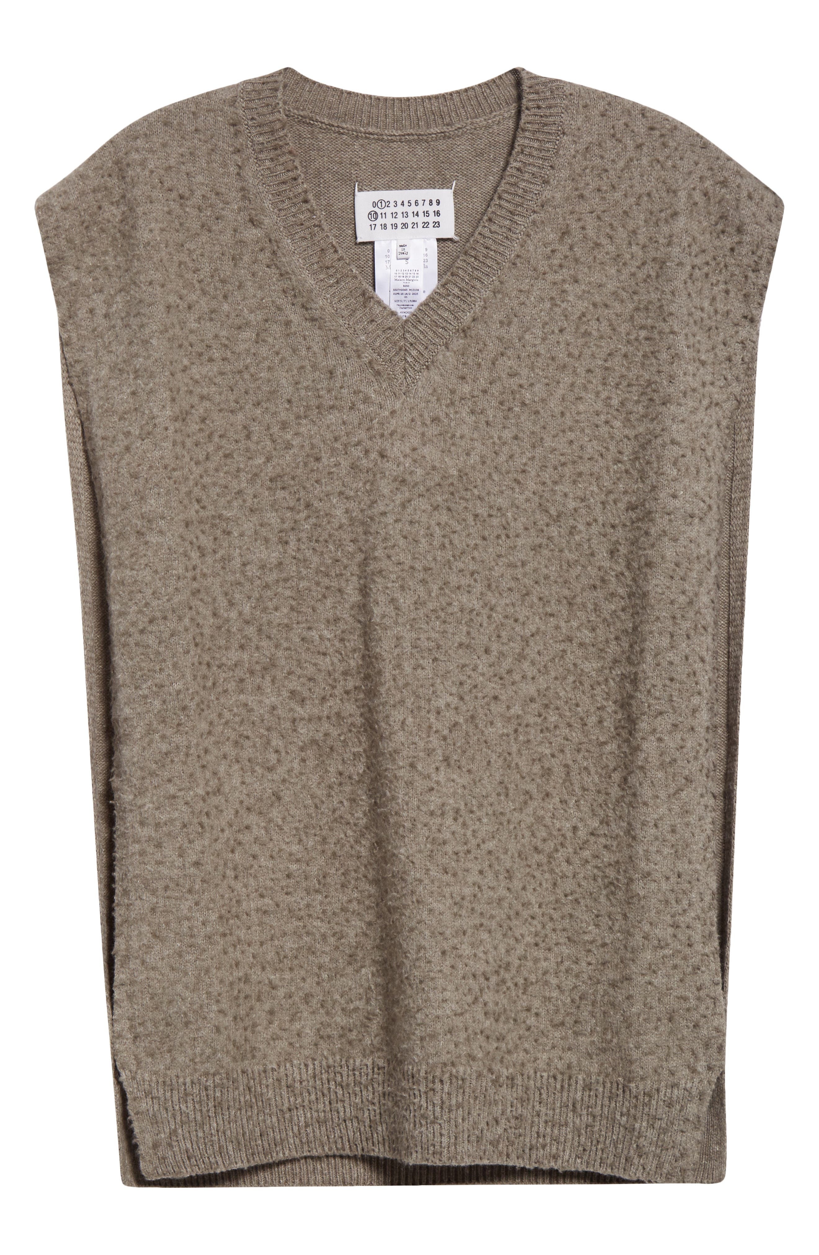 Maison Margiela Pilled Wool & Cotton Sweater Vest in Sage Green at Nordstrom - 7