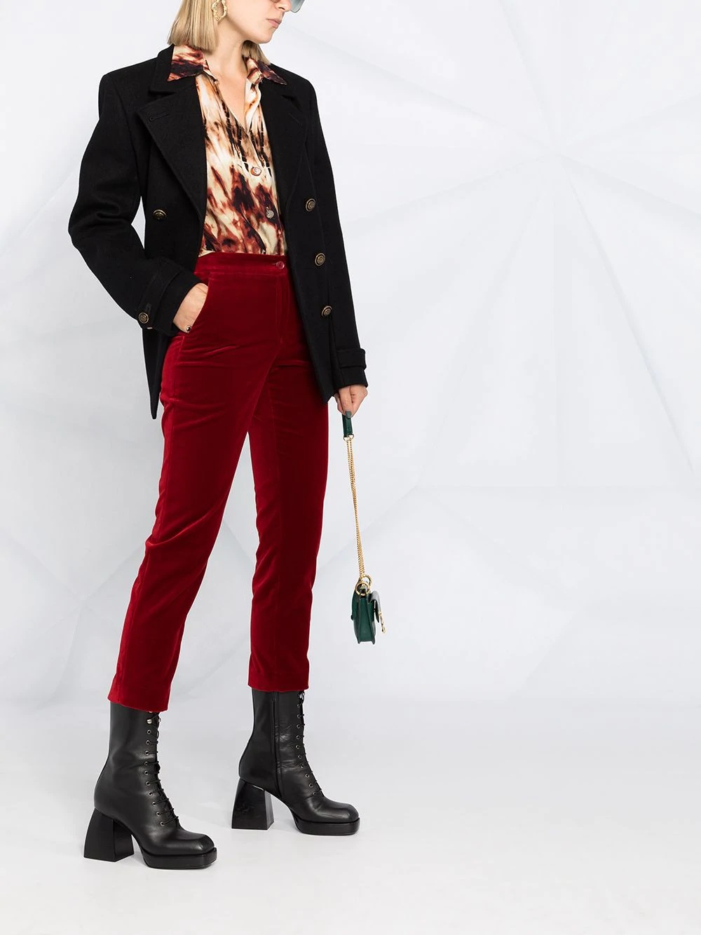 cropped velvet trousers - 4