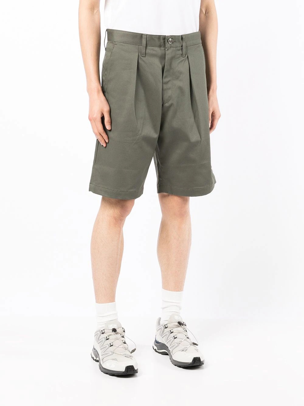 pleat-detail chino shorts - 3