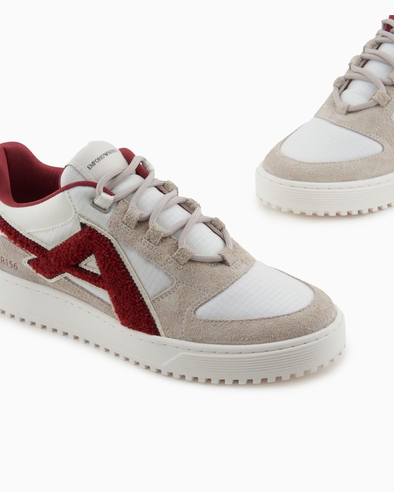 NYLON AND SUEDE SNEAKERS WITH A CONTRASTING OVERSIZED LOGO - 5