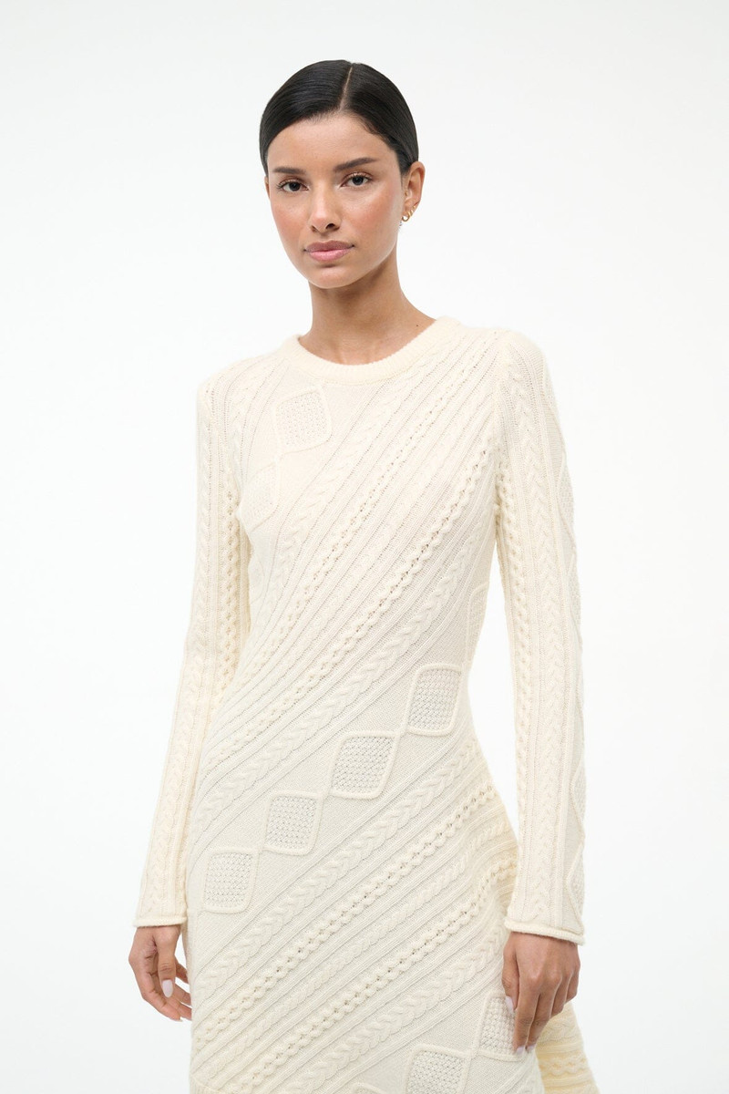 STAUD STAUD EVA SWEATER DRESS IVORY outlook