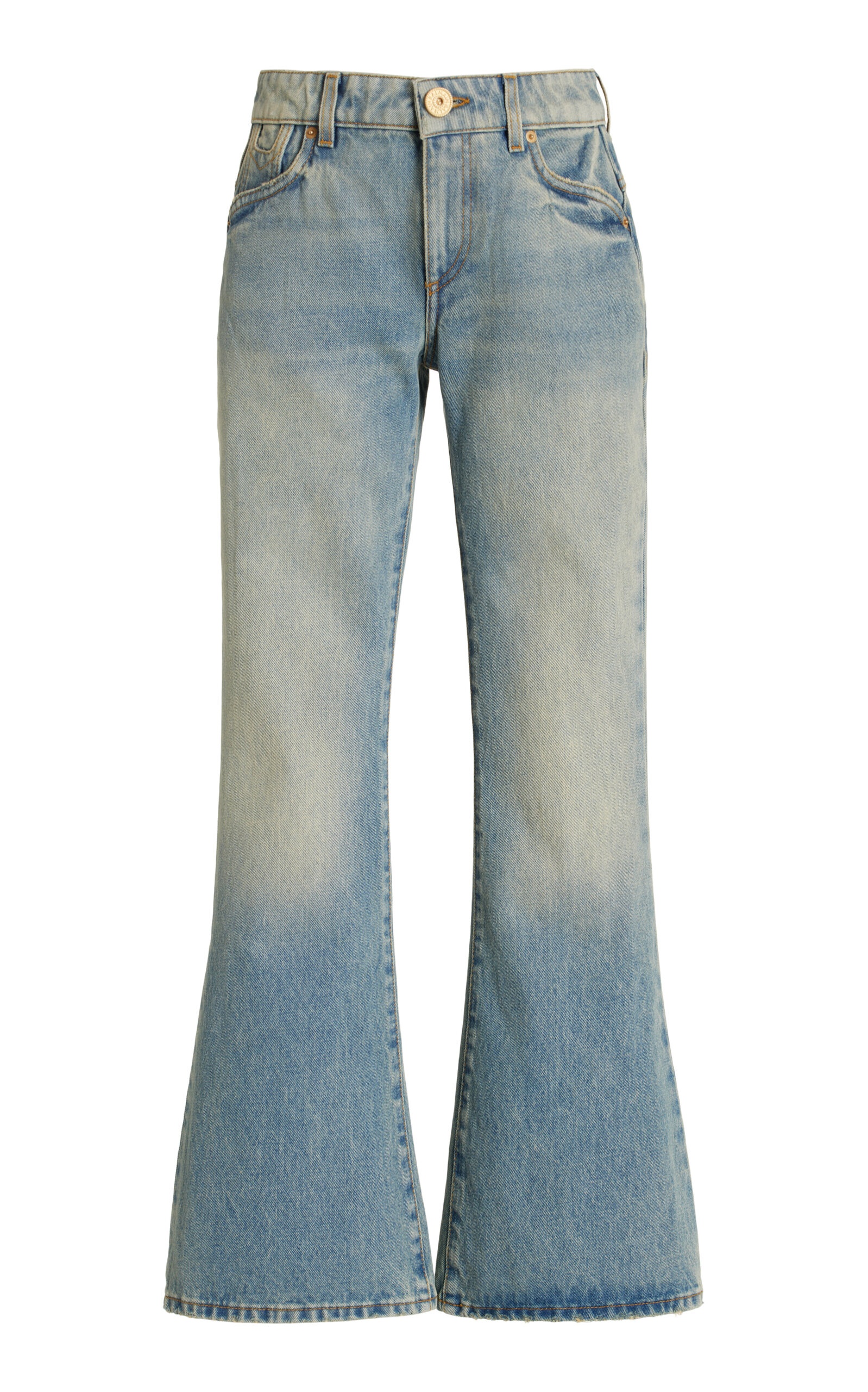 Balmain Western Cropped Bootcut Jeans blue | REVERSIBLE