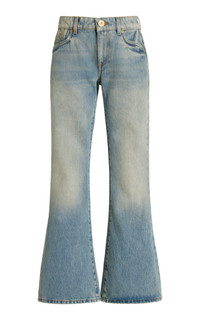 Balmain Western Cropped Bootcut Jeans blue | REVERSIBLE