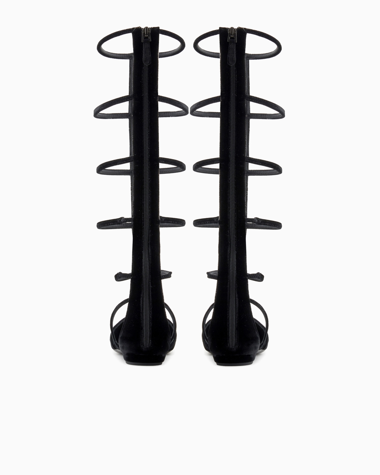 Pointed boots with velvet cage construction - 3