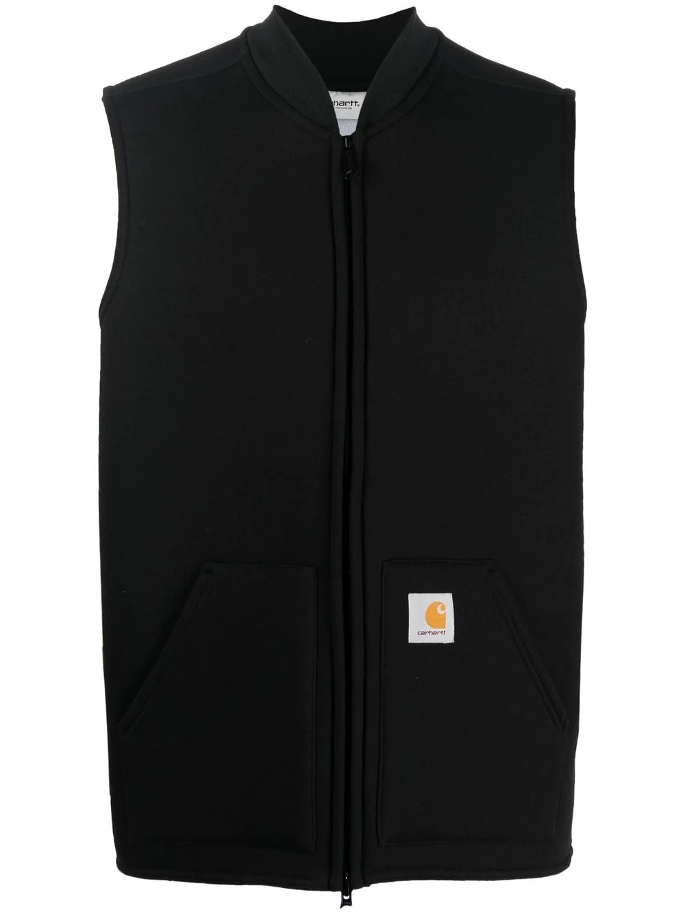 logo-patch zip-up gilet - 1