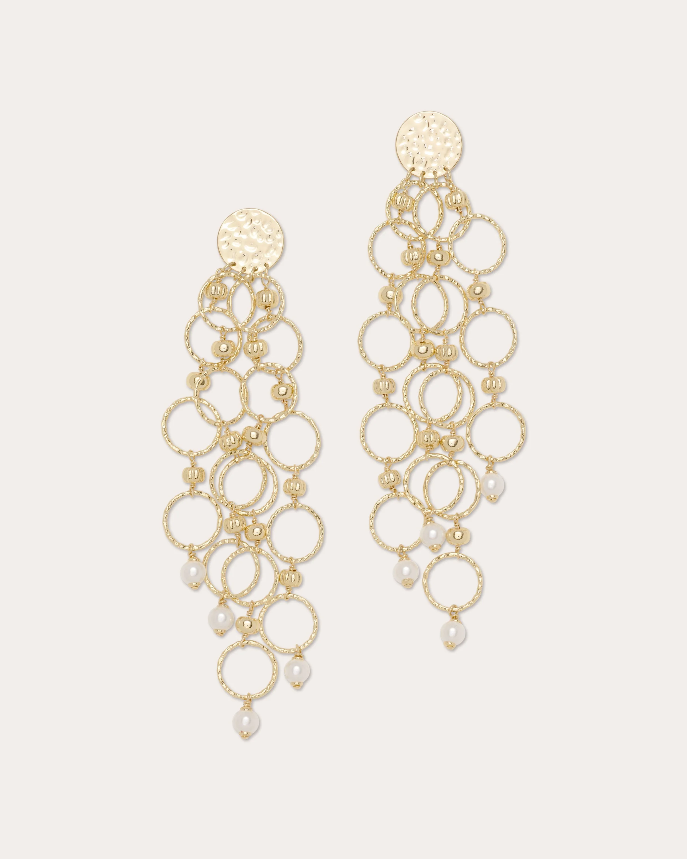 Lila Beaded Chandelier Earrings - 1