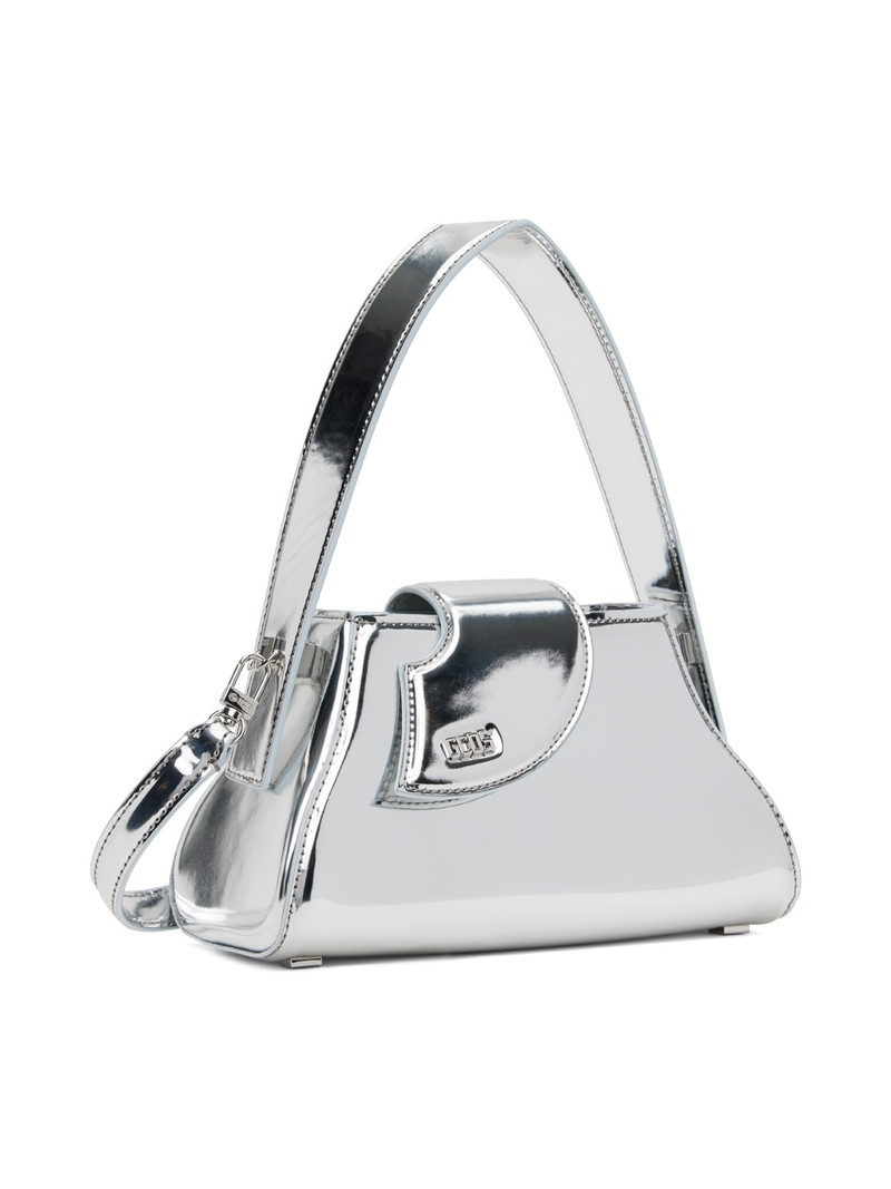 GCDS Silver Comma Mirror Small Top Handle Bag outlook