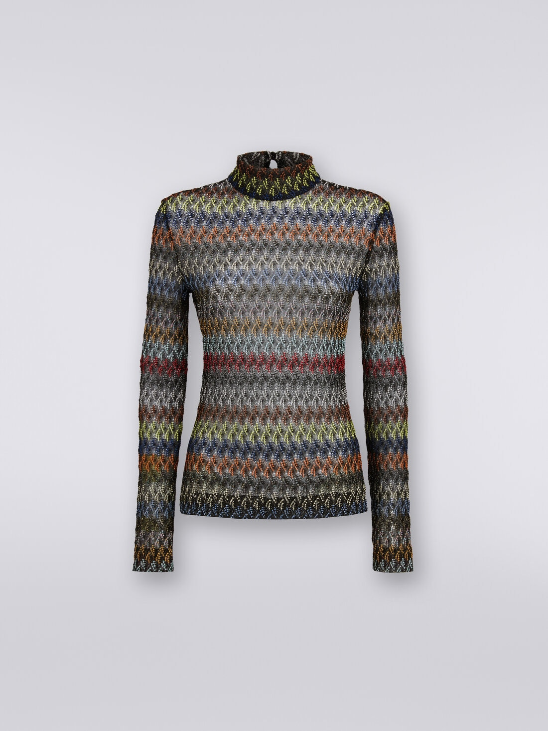 High-neck viscose blend pullover - 1