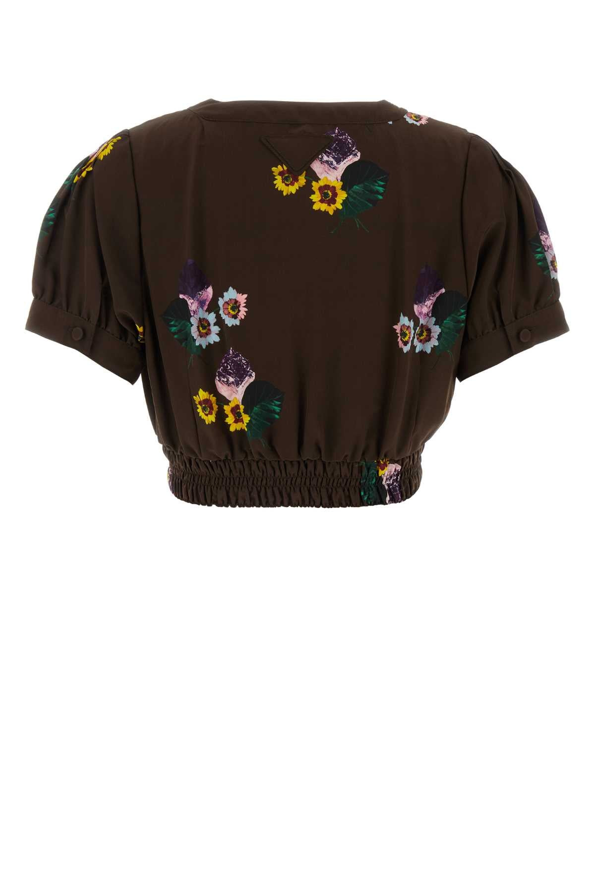 Prada Women Printed Poly Pongee Crop-Top - 2