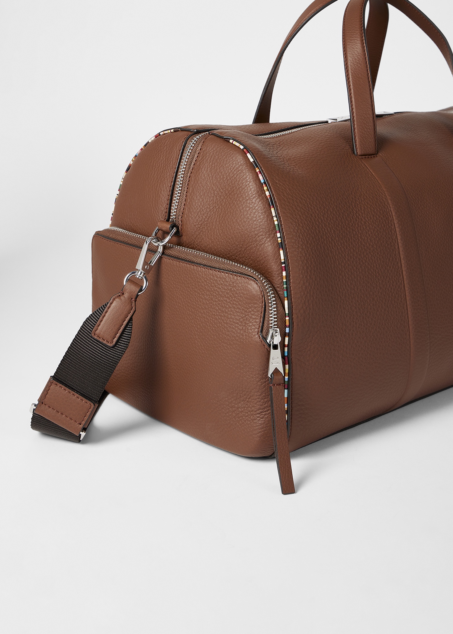 Tan Leather 'Signature Stripe' Piping Holdall - 4