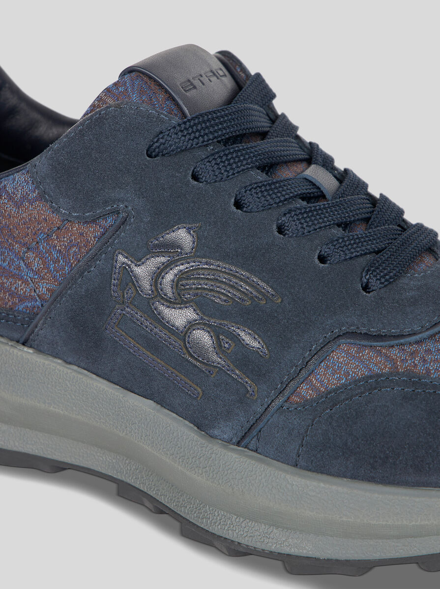 PAISLEY AND SUEDE RUNNING SNEAKERS - 4