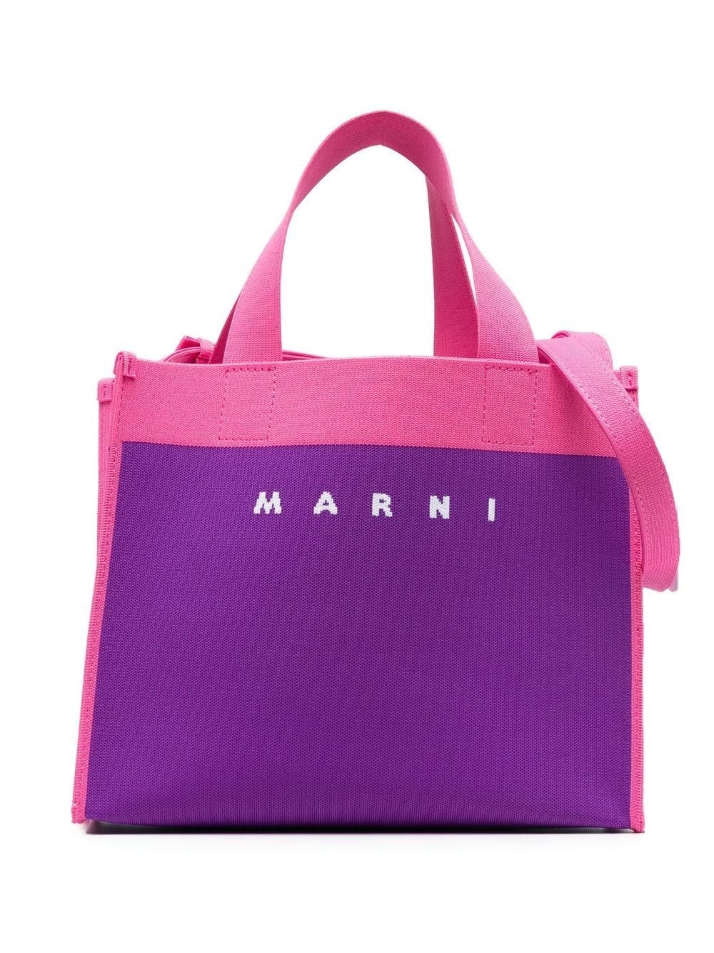 colour-block canvas tote bag - 1