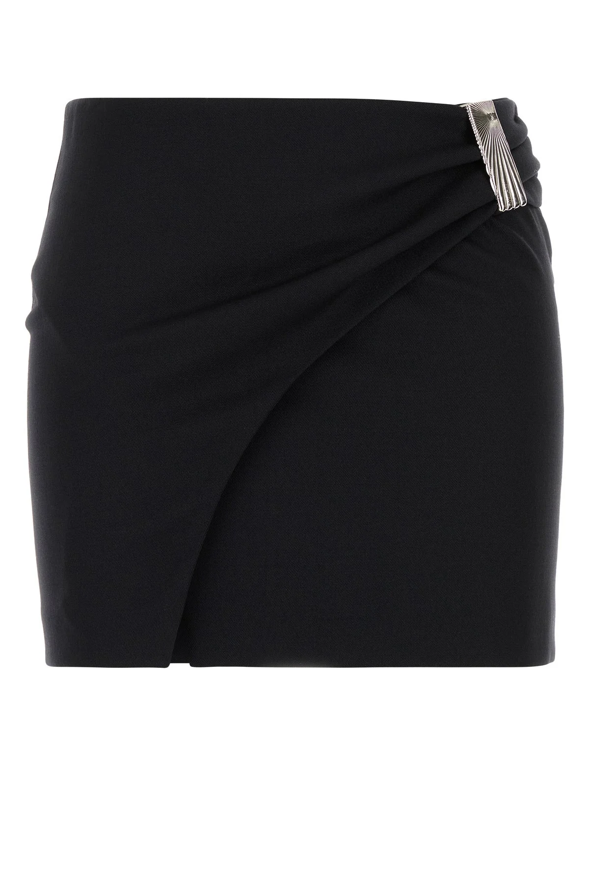 Black stretch twill mini skirt - 1