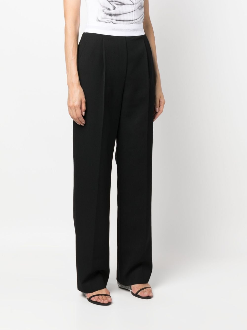 logo-waistband straight-leg trousers - 3