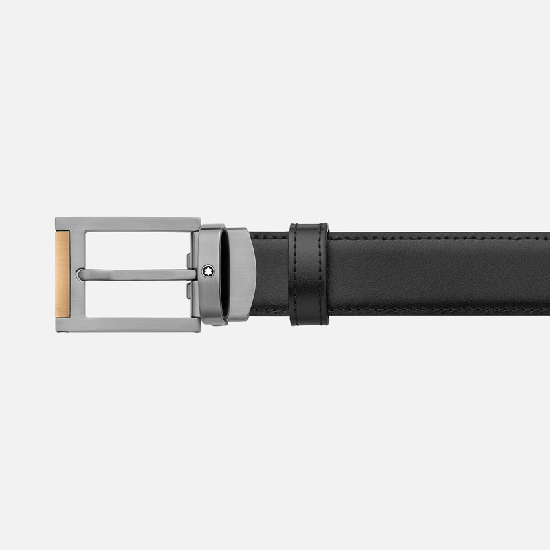 Montblanc Black 30 mm leather belt outlook