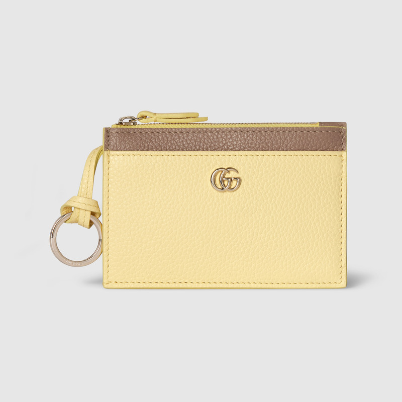 Bi-color GG Marmont zip key pouch 1