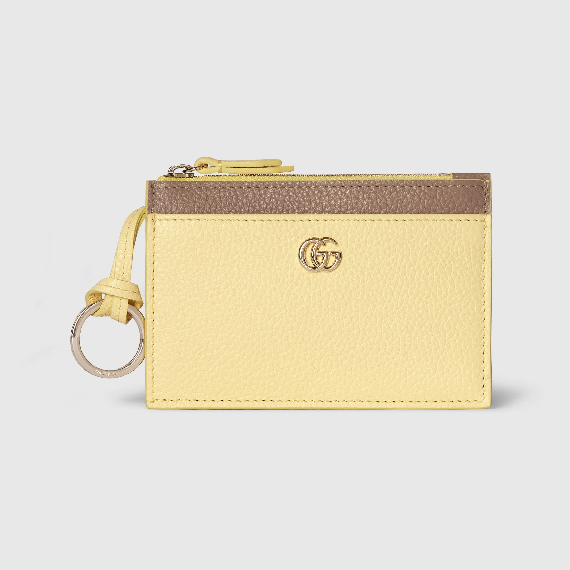 Bi-color GG Marmont zip key pouch - 1