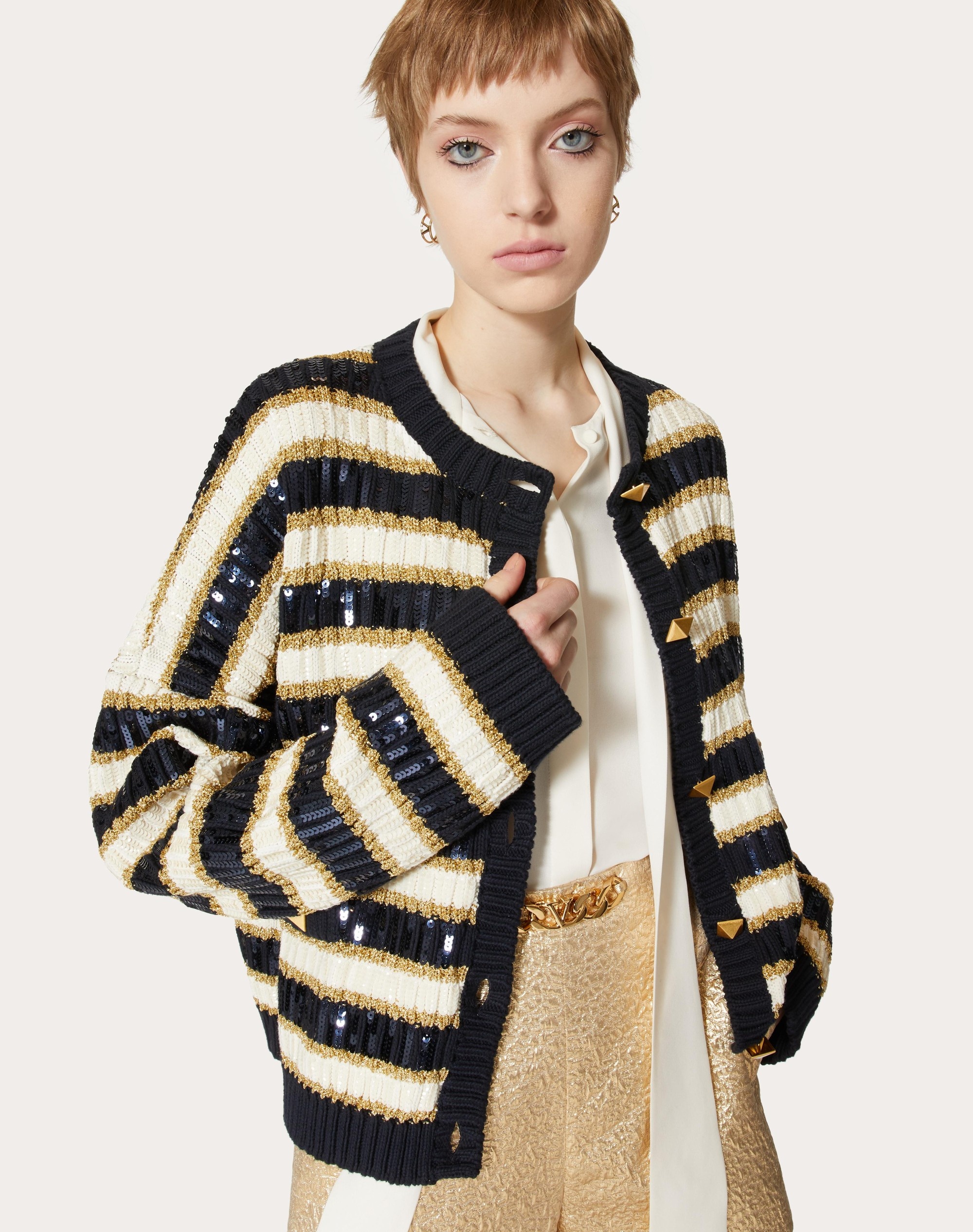 EMBROIDERED KNIT JACKET - 5