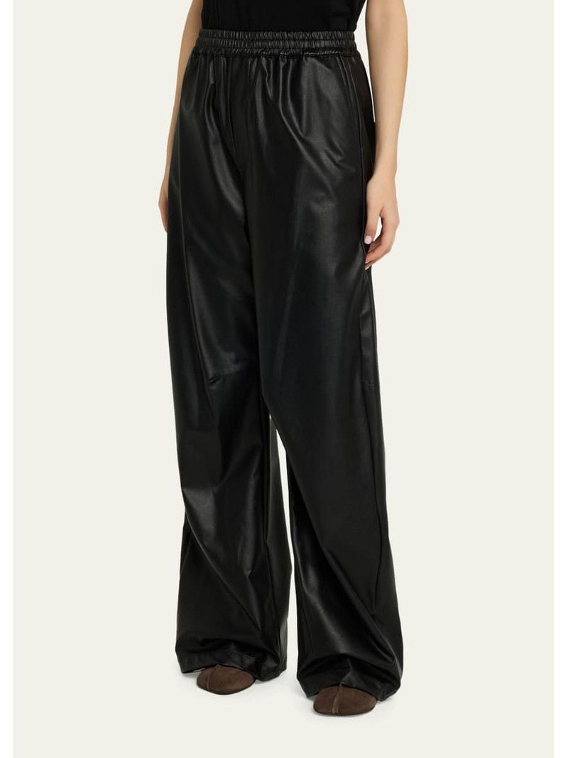 Faux Leather Wide-Leg Pants 4