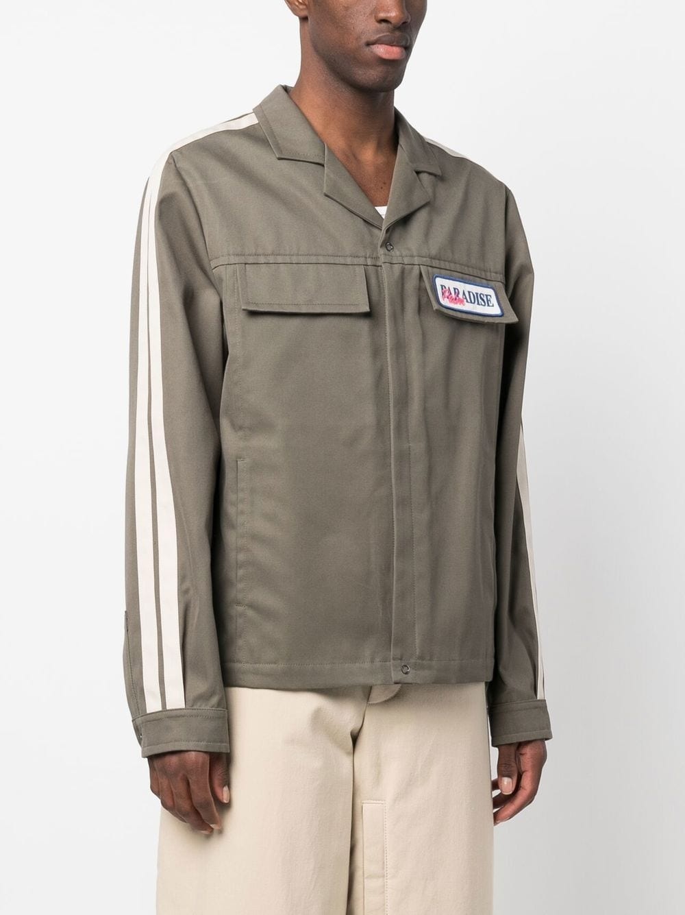 Paradise-embroidered shirt jacket - 3