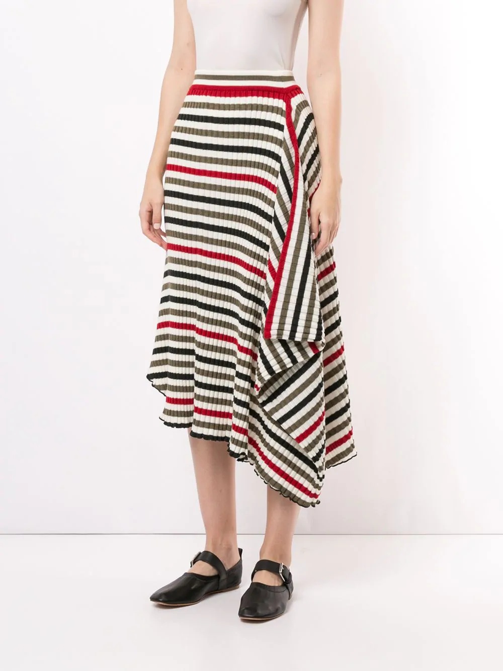 Infinity striped asymmetric skirt - 3