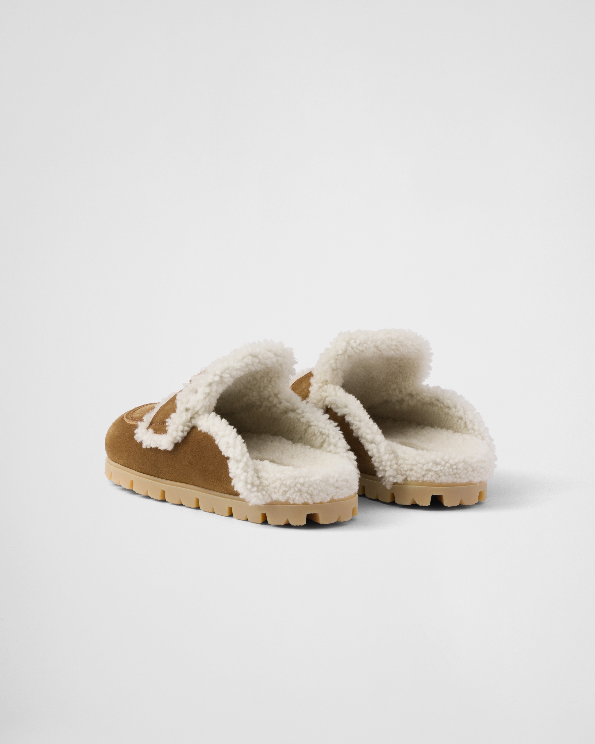 Suede and shearling slippers - 5