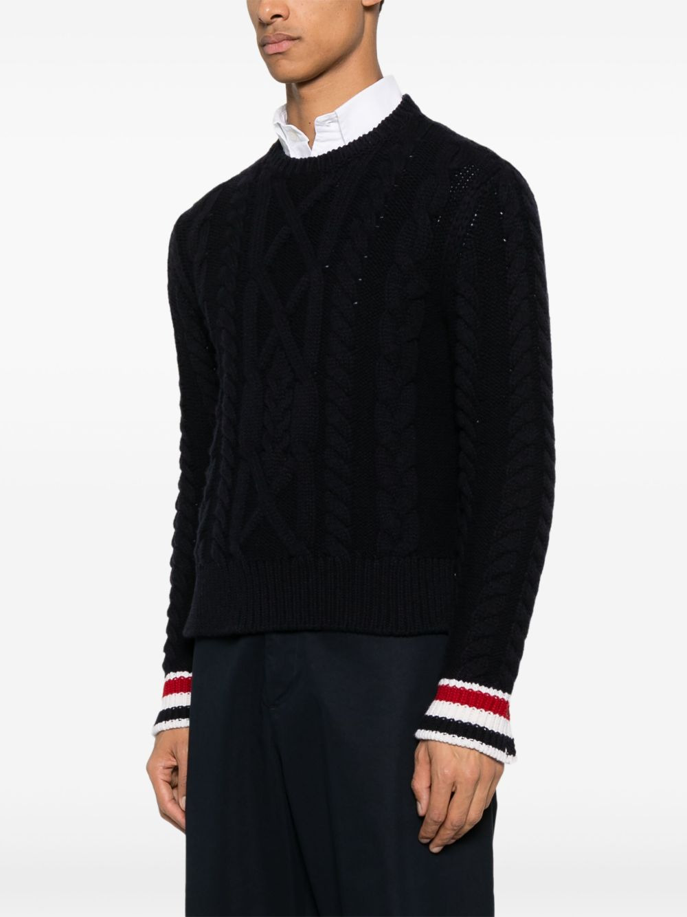 RWB-stripe cable-knit sweater - 3