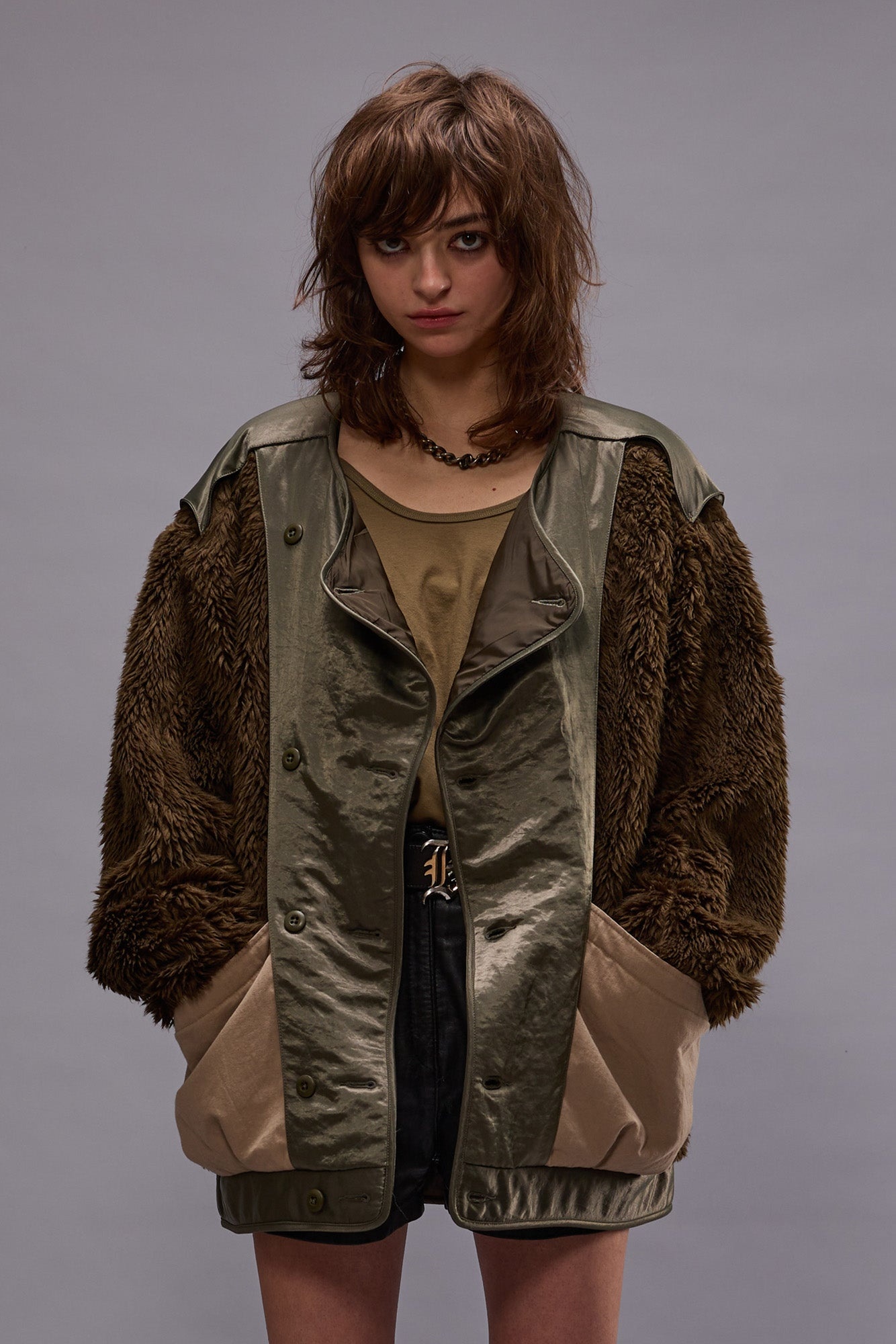 COCOON LINER JACKET - OLIVE/KHAKI - R13 - 2