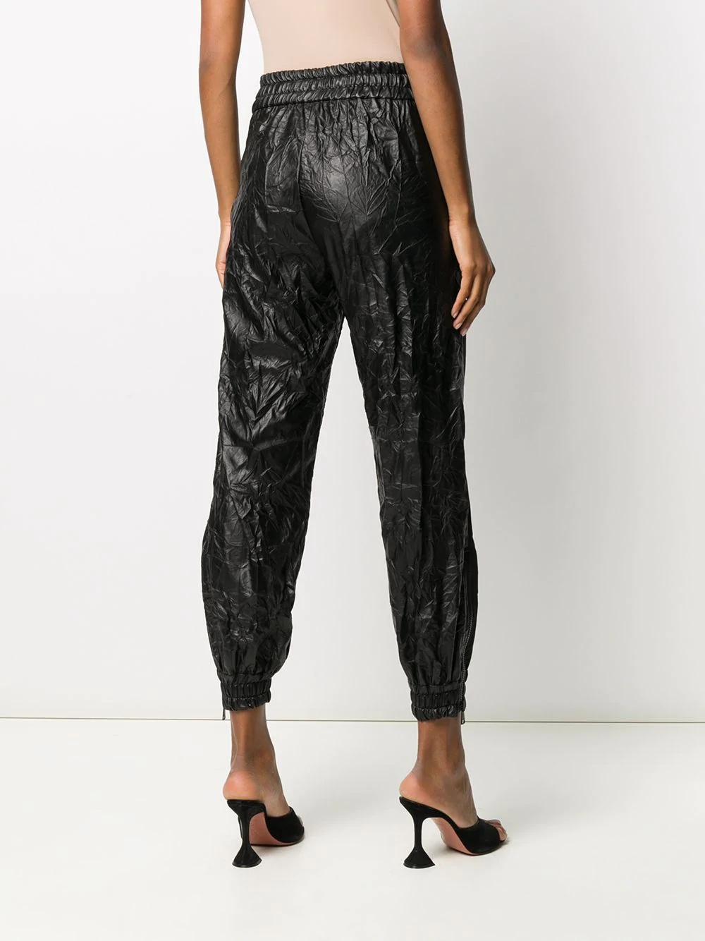 high-waist lace detail trousers - 4