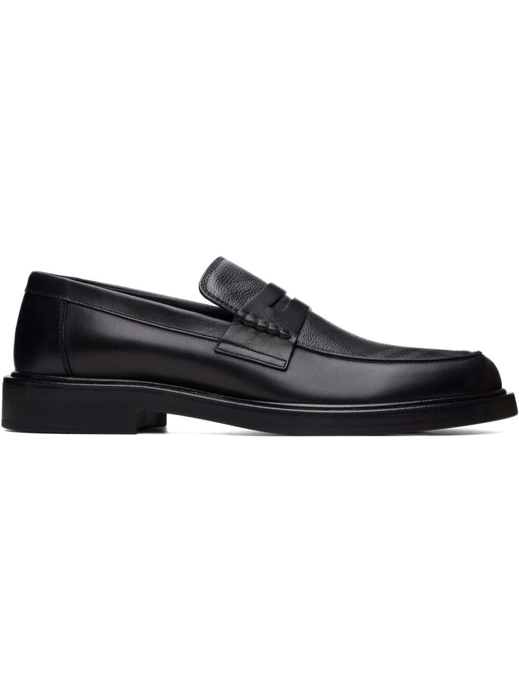 Black Check Pembroke Loafers - 1