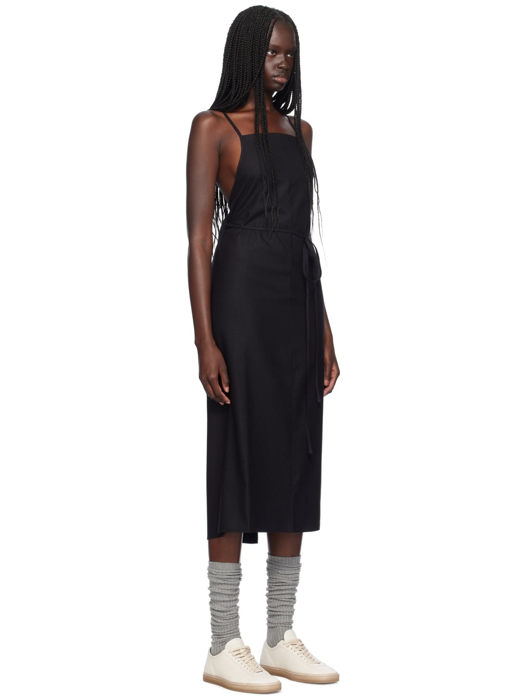 Black Yumi Apron Midi Dress - 2