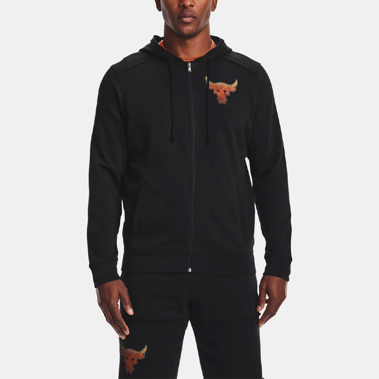 Men's Under Armour Project Rock Alphabet Pattern Printing Zipper Black 1361749-001 - 3