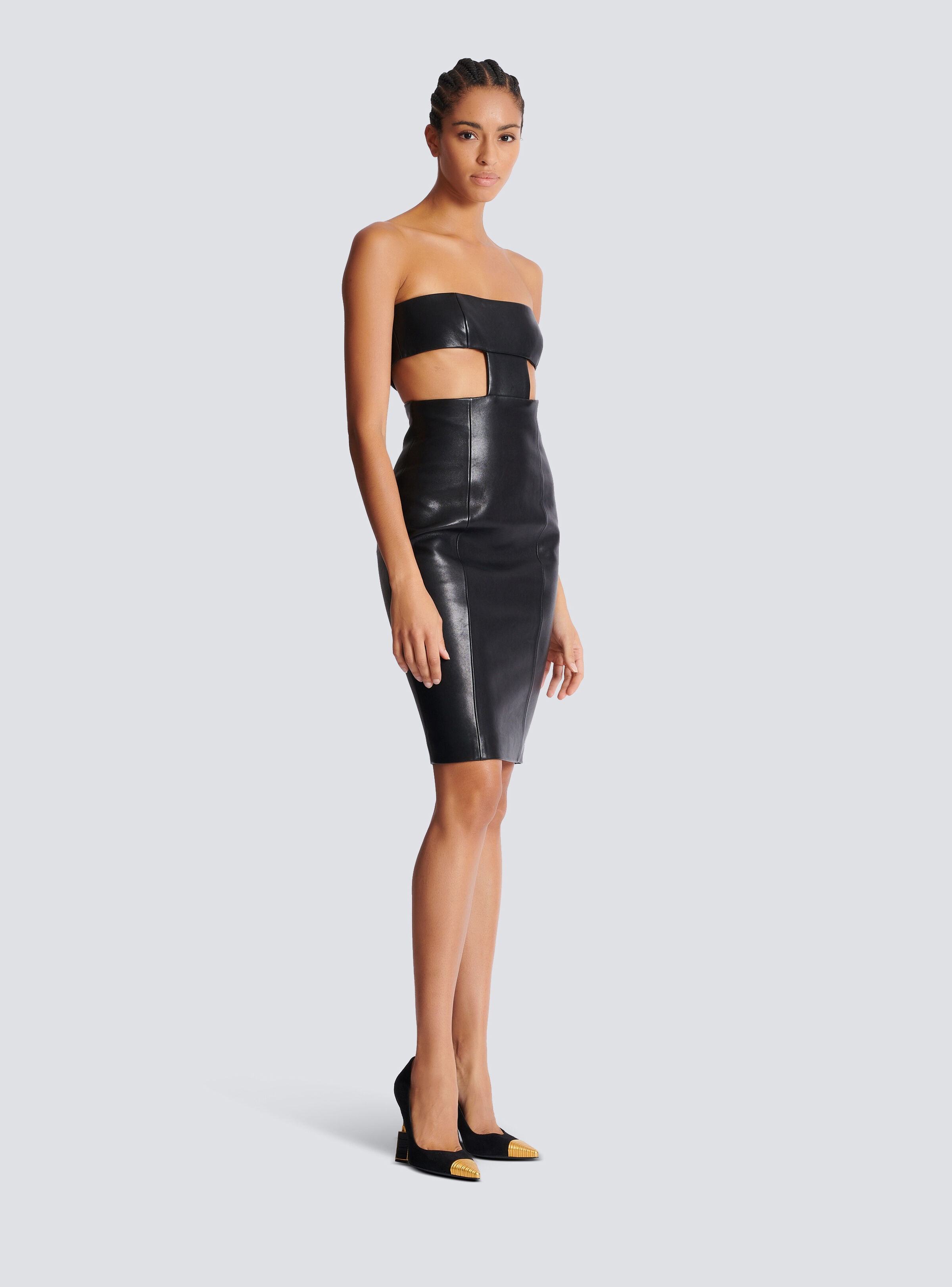 Strapless lambskin dress - 3