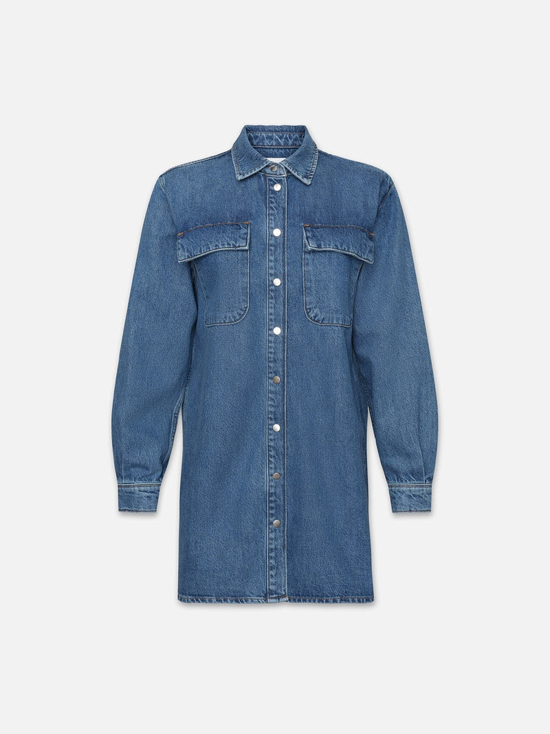 A Line Shirt Dress in Brisk 1