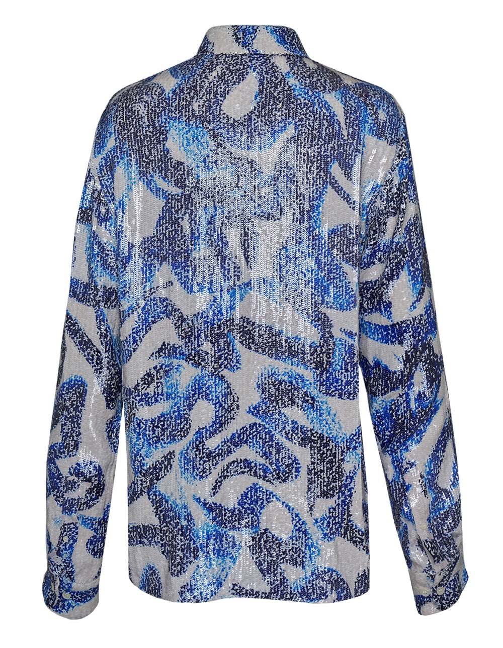 Swirl Print Sequin Shirt - 2