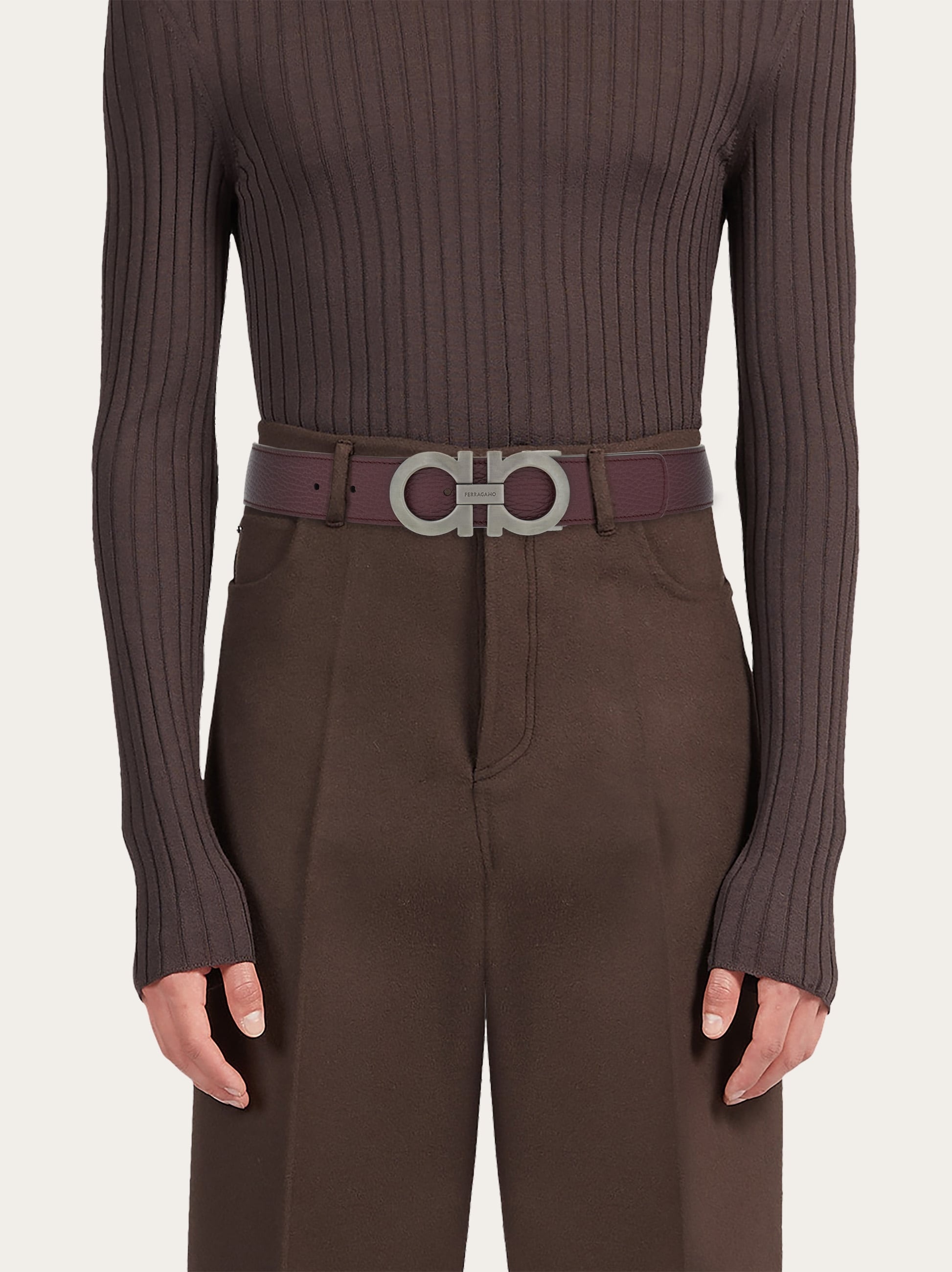 Reversible and adjustable Gancini belt - 4