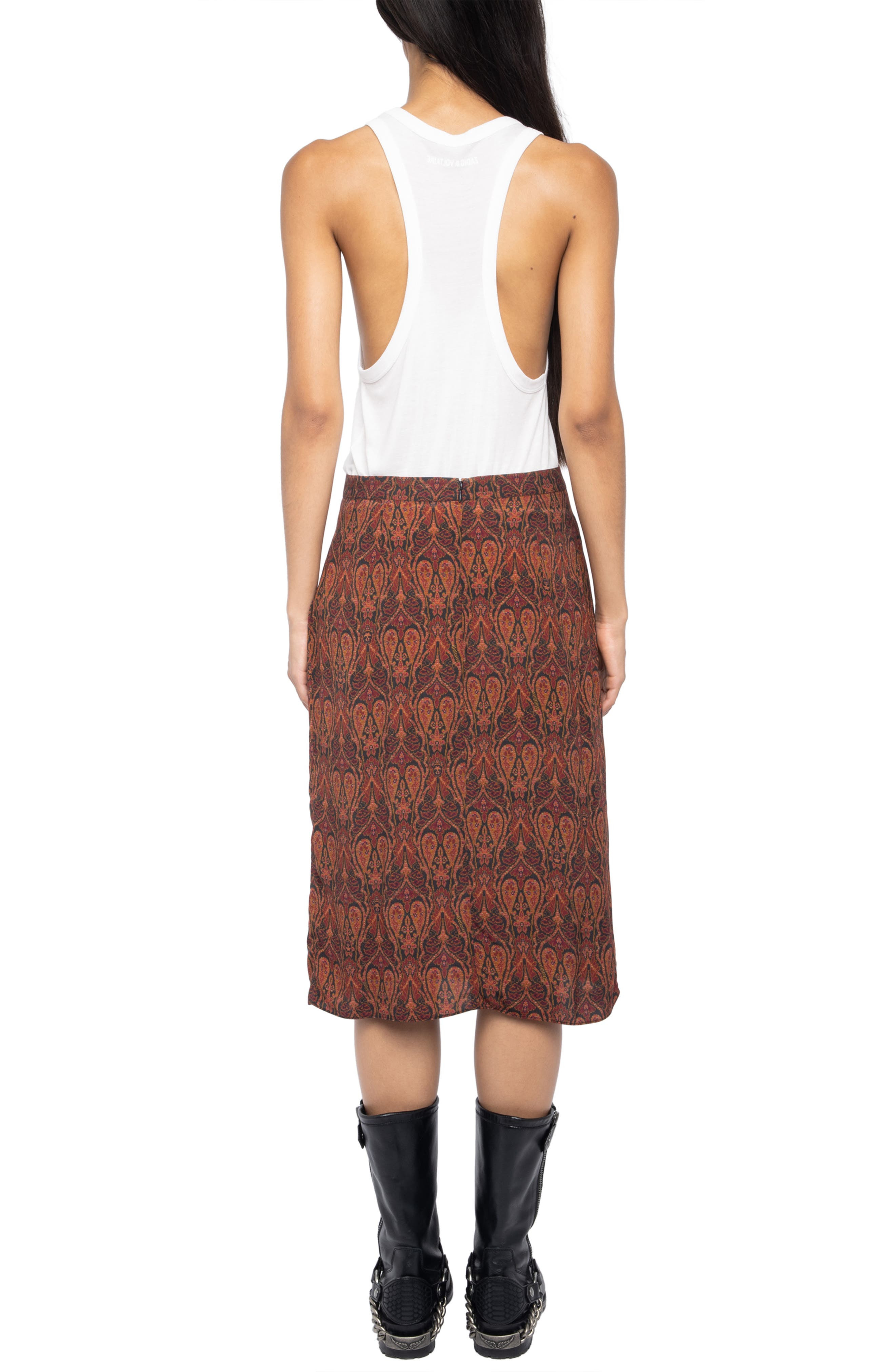 Zadig & Voltaire Julien Soft Paisley Pencil Skirt in Brown/Black at Nordstrom - 6