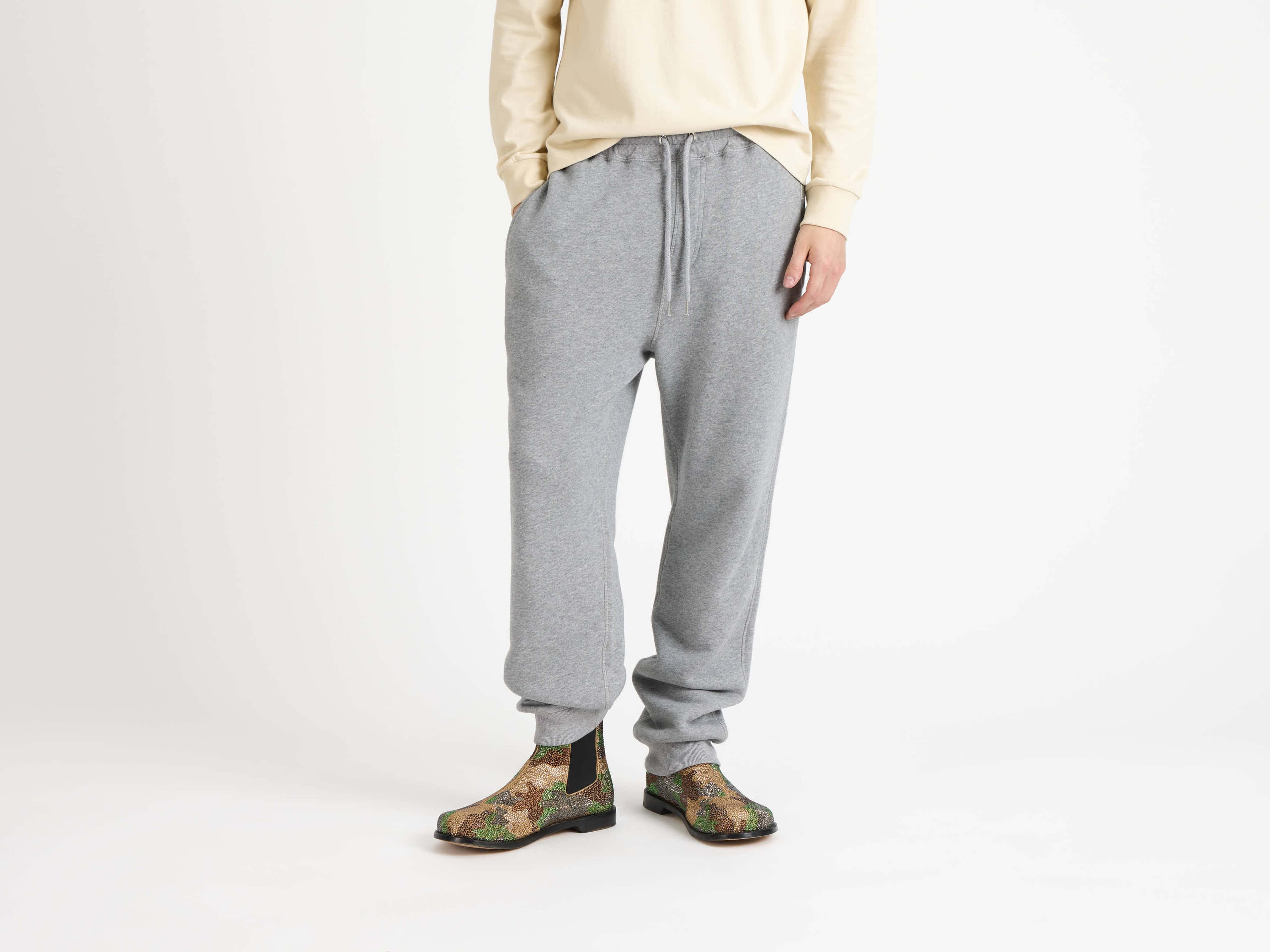 CUFFED SWEATPANTS IN MID GREY MELANGE - 4